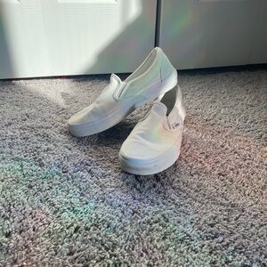 Women’s Vans White Slip-On Canvas Shoes